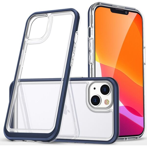 Hurtel Clear 3in1 etui iPhone 14 silikonowy pokrowiec z ramką niebieskie 12524043 9145576265970