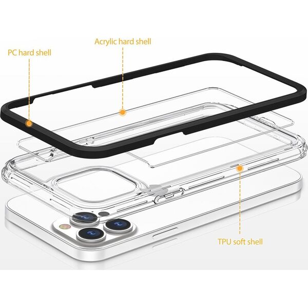 Hurtel Clear 3in1 etui iPhone 14 Plus silikonowy pokrowiec z ramką niebieskie 12524051 9145576266007