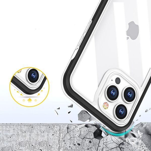 Hurtel Clear 3in1 etui iPhone 14 Pro Max silikonowy pokrowiec z ramką niebieskie 12524068 9145576266069