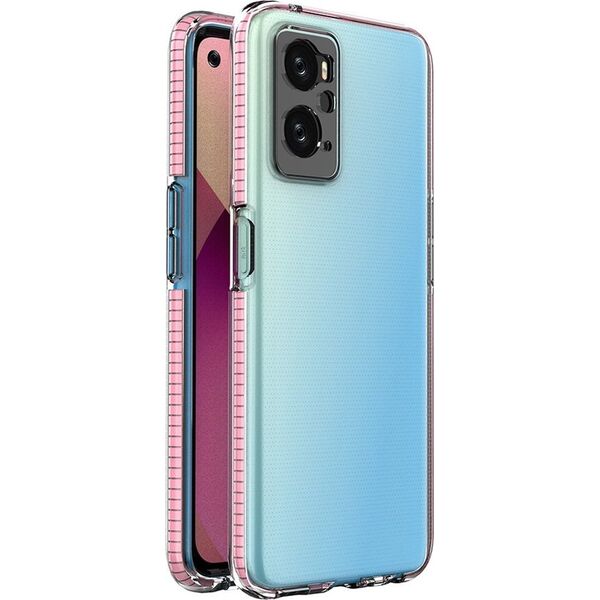 Hurtel Spring Case etui Realme 9i, Oppo A36 / A76 / A96 silikonowy pokrowiec z ramką jasnoróżowe 12529511 9145576265208