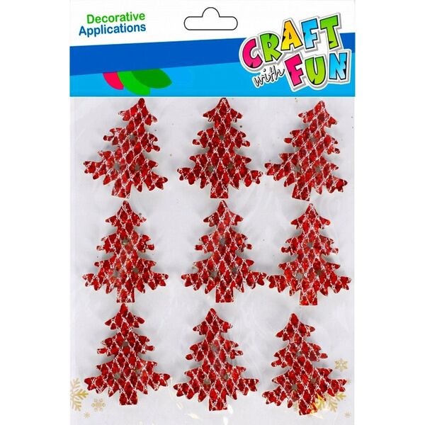 Craft with Fun OZDOBA DEK EVA CHOINKA SPRZYL BROKAT 9SZT 12/144 12530176 5908275177777
