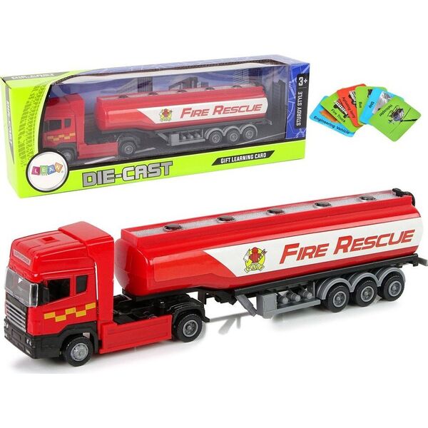 LeanToys Ciężarówka Cysterna Czerwona Straż Pożarna 30 cm Długości 12531503 5904665999905