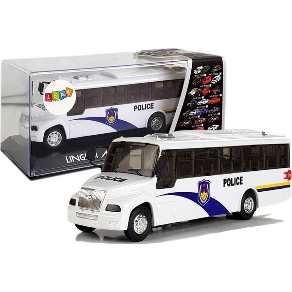 LeanToys Autobus Policyjny Bus Policja Biały z Naciągiem Dźwięk 12531962 5904665997246