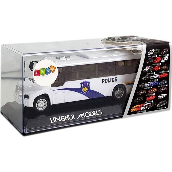 LeanToys Autobus Policyjny Bus Policja Biały z Naciągiem Dźwięk 12531962 5904665997246
