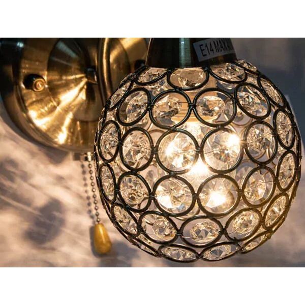 Kinkiet Mdeco Pałacowy kinkiet glamour ELM8707/1 21QG z włącznikiem mosiądz 12539499 5902021240845