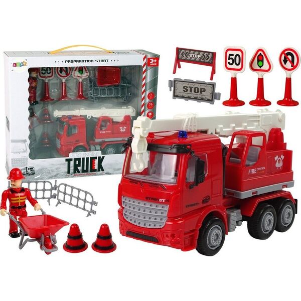 LeanToys Zestaw Straż Pożarna Dźwig Znaki Drogowe Strażak 12549181 5905214970147