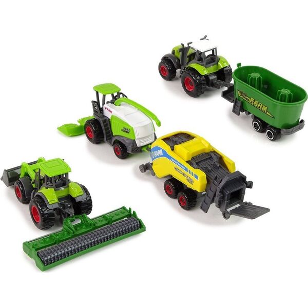 LeanToys Zestaw 6 Pojazdów Rolniczych Traktor Kombajn Metalowe Elementy 12551065 5905214978020