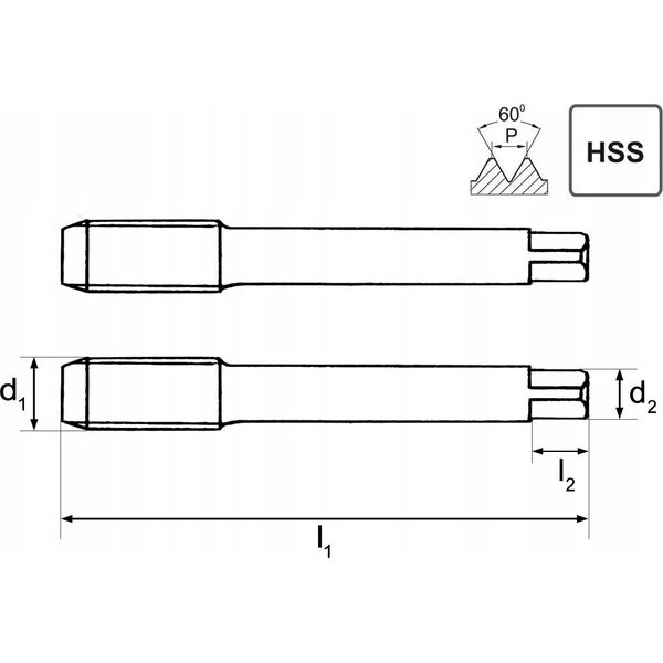 ARTPOL ARTPOL KOMPLET GWINTOWNIKÓW RĘCZNYCH M 8x1,00mm  2szt. 12555444 5900171563630