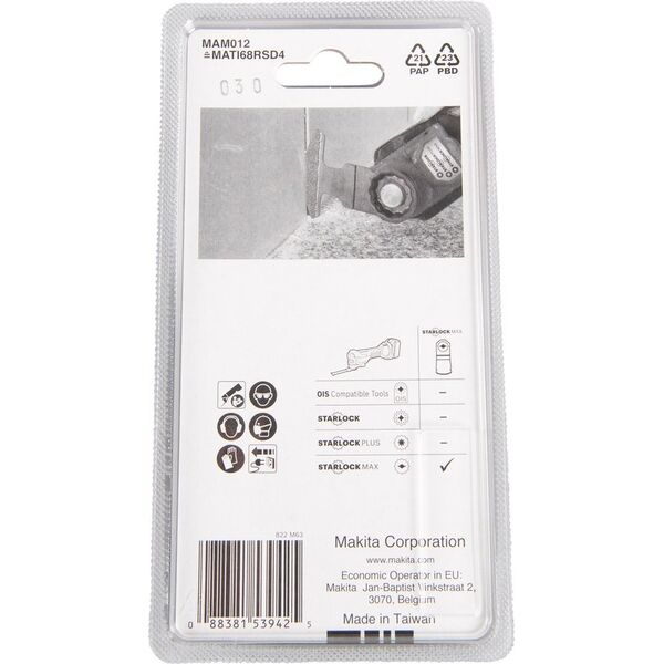 Makita MAKITA MT BRZESZCZOT ŁUKOWY DIAMENT 68mm K40 MULTITOOL STARLOCK MAX 12555572 88381539425