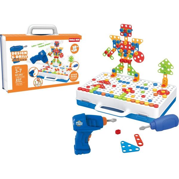LeanToys Kreatywny Zestaw Majsterkowicza Klocki DIY Wiertarka Walizka 12555859 5905214978129