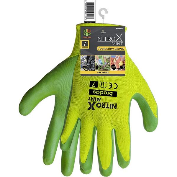 Bradas Rękawice ochronne NITROX MINT, rozmiar 8 nitryl 12556368 5907544416579