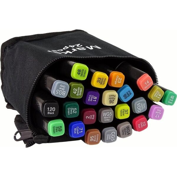 LeanToys Zestaw Pisaków Markerów Touch 24 Szt Torba Markery Alkoholowe 12561860 5905323210189