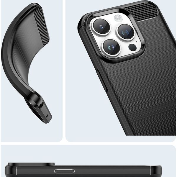 Hurtel Carbon Case etui iPhone 14 Pro elastyczny żelowy pokrowiec na tył plecki czarny 12563535 9145576267240