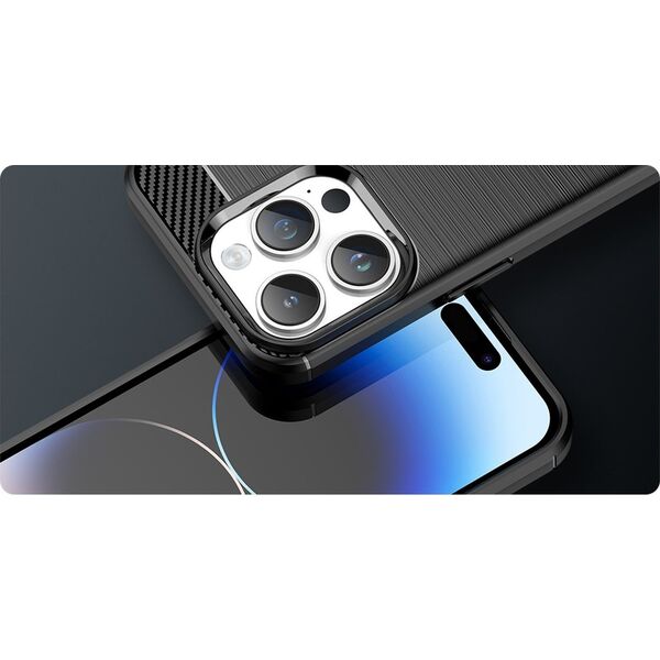 Hurtel Carbon Case etui iPhone 14 Pro elastyczny żelowy pokrowiec na tył plecki czarny 12563535 9145576267240