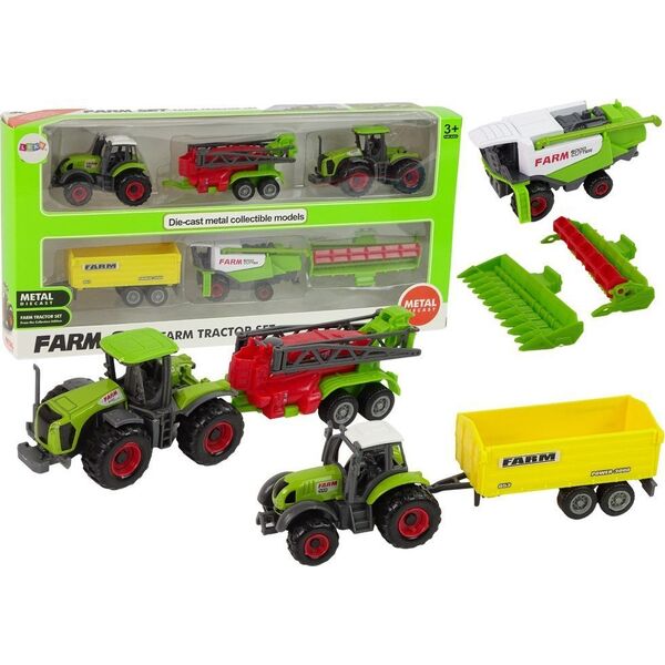 LeanToys Zestaw Maszyn Rolniczych Pojazdów Farmerskich 6 sztuk Traktor 12564164 5905214978037