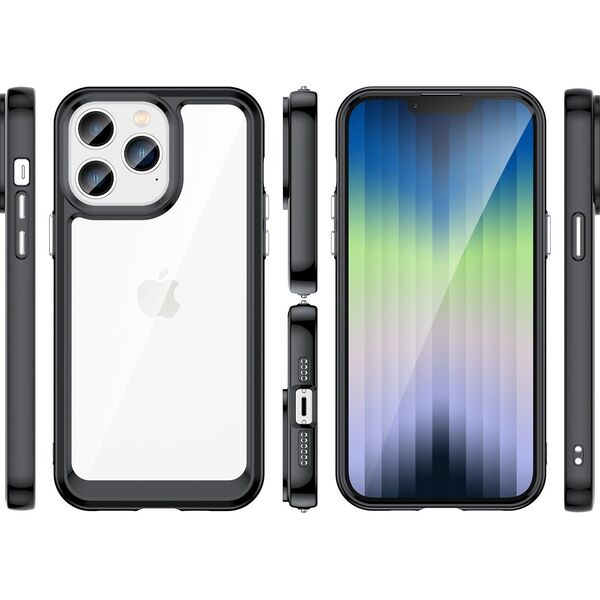 Hurtel Outer Space Case etui iPhone 14 Pro Max sztywny pokrowiec z żelową ramką czarny 12568456 5907769311185