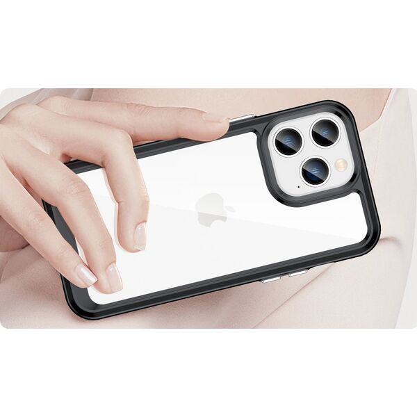 Hurtel Outer Space Case etui iPhone 14 Pro Max sztywny pokrowiec z żelową ramką czarny 12568456 5907769311185