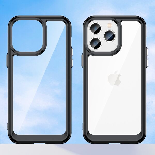 Hurtel Outer Space Case etui iPhone 14 Pro Max sztywny pokrowiec z żelową ramką czarny 12568456 5907769311185