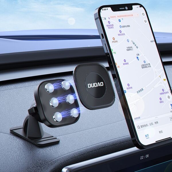 Dudao Dudao samoprzylepny magnetyczny uchwyt samochodowy do telefonu na kokpit deskę rozdzielczą czarny (F6C) 12568571 6970379617410