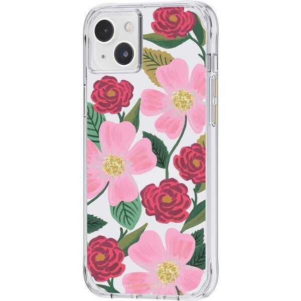 Rifle Paper Clear - Etui iPhone 14 Plus zdobione złotem (Rose Garden) 12572100 840171722147