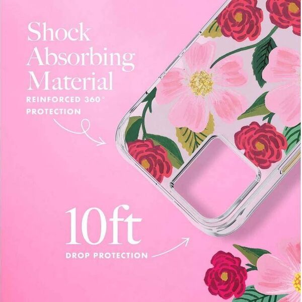 Rifle Paper Clear - Etui iPhone 14 Plus zdobione złotem (Rose Garden) 12572100 840171722147