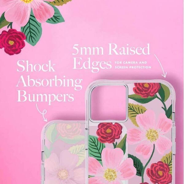 Rifle Paper Clear - Etui iPhone 14 Plus zdobione złotem (Rose Garden) 12572100 840171722147