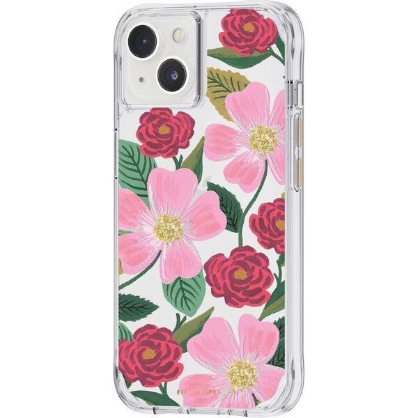 Rifle Paper Clear - Etui iPhone 14 zdobione złotem (Rose Garden) 12579127 840171722123