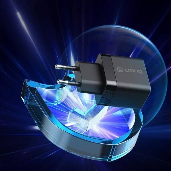 Ładowarka Crong Ładowarka sieciowa Crong Utra Compact GaN 35W PD 3.0 2x USB-C (czarny) 12613766 5904310702232