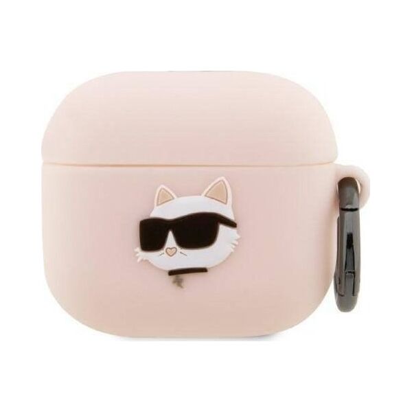 Karl Lagerfeld Etui Karl Lagerfeld KLA3RUNCHP Apple AirPods 3 cover różowy/pink Silicone Choupette Head 3D 12624532 3666339087975