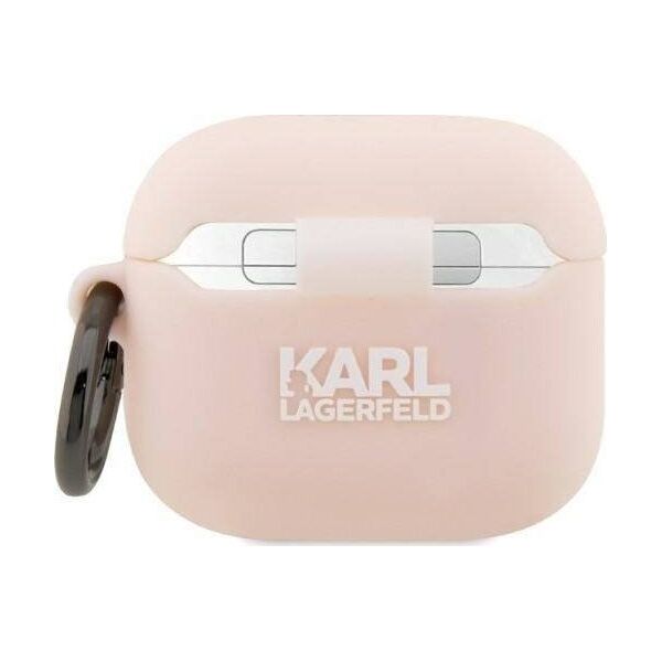 Karl Lagerfeld Etui Karl Lagerfeld KLA3RUNCHP Apple AirPods 3 cover różowy/pink Silicone Choupette Head 3D 12624532 3666339087975