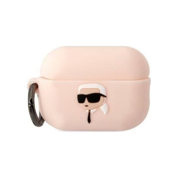 Karl Lagerfeld Etui Karl Lagerfeld KLAP2RUNIKP Apple AirPods Pro 2 cover różowy/pink Silicone Karl Head 3D 12624541 3666339099251