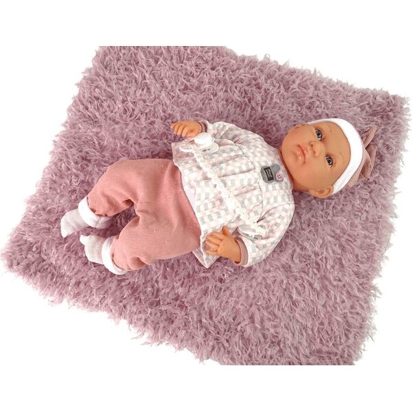 LeanToys Lalka Bobas 46 cm Różowa Smoczek Kocyk Piórka 12625940 5905214972080
