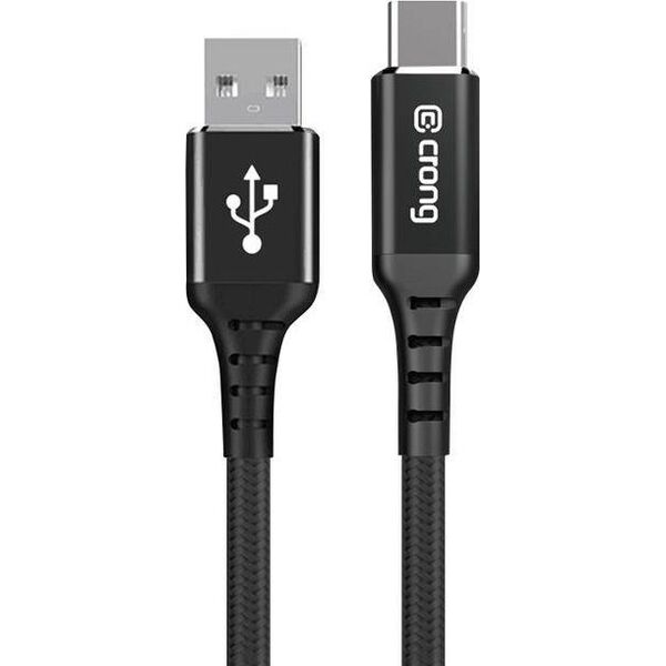 Kabel USB Crong USB-A - USB-C 0.25 m Czarny (CRG565) 12627427 5904310702355