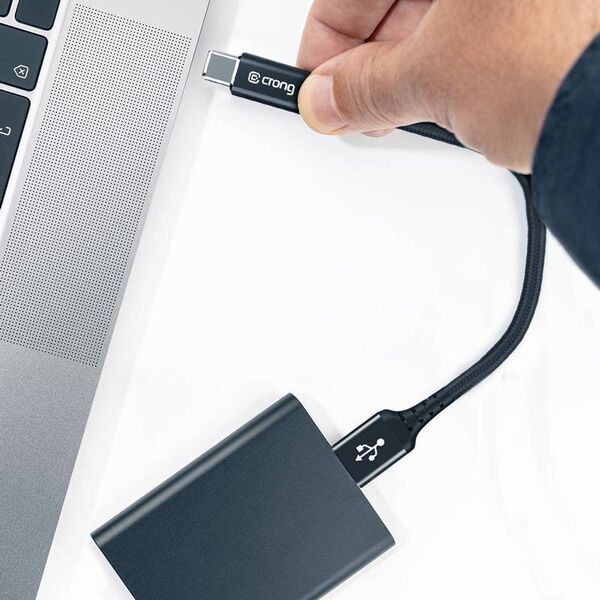 Kabel USB Crong USB-A - USB-C 0.25 m Czarny (CRG565) 12627427 5904310702355