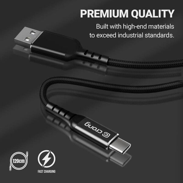 Kabel USB Crong USB-C - USB-C 1.2 m Czarny (CRG567) 12627428 5904310702379