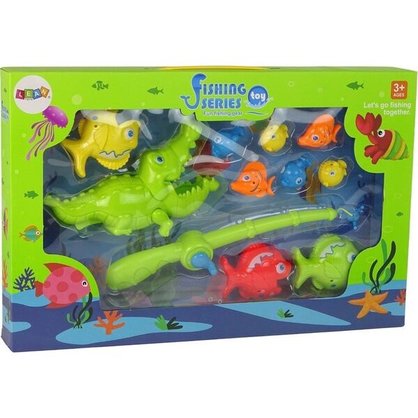 LeanToys Gra Zręcznościowa Zestaw Łowienie Rybek Wędka Rybki Krokodyl 12679580 5904665999400