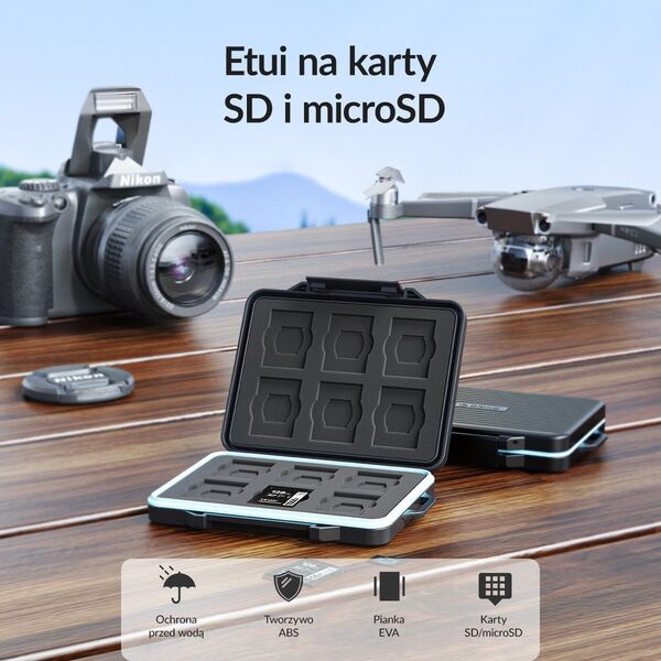 Pokrowiec Orico Etui na karty pamięci: 6*SD, 18*microSD (PHCD-2-BK-BP) 12692862 6936761828529