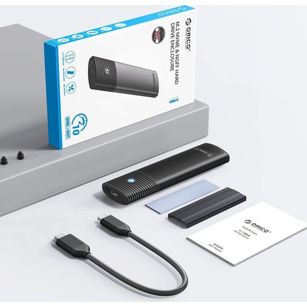 Kieszeń Orico M.2 NVMe/SATA 10Gbps czarna (PWDM2-G2-BK-EP) 12692871 6941788828254