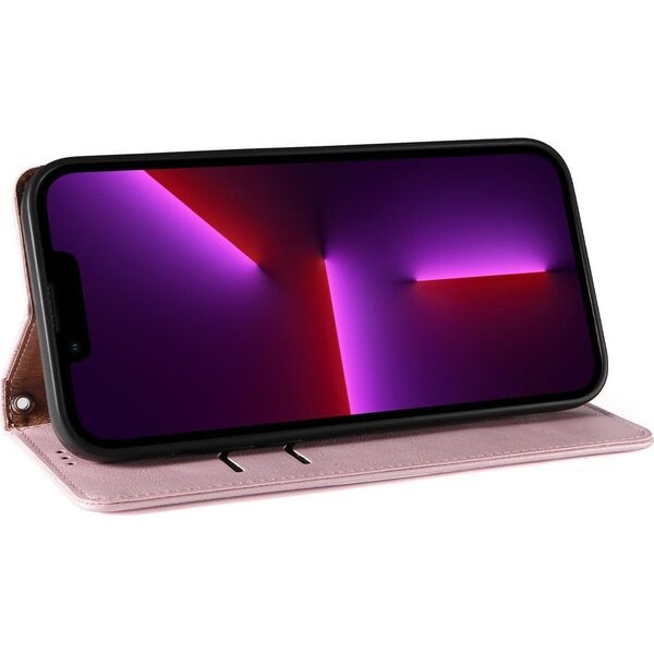 Hurtel Magnet Strap Case etui iPhone 14 Plus pokrowiec z klapką portfel mini smycz podstawka różowe 12718342 9145576263594