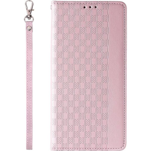 Hurtel Magnet Strap Case etui iPhone 14 Pro pokrowiec z klapką portfel mini smycz podstawka różowe 12718353 9145576263631