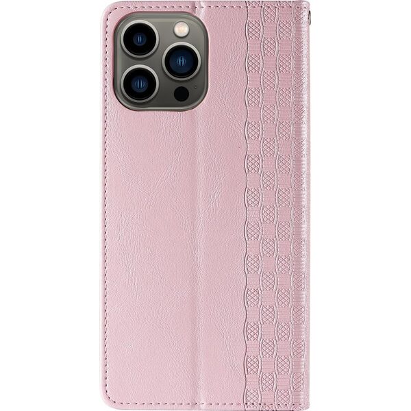 Hurtel Magnet Strap Case etui iPhone 14 Pro pokrowiec z klapką portfel mini smycz podstawka różowe 12718353 9145576263631