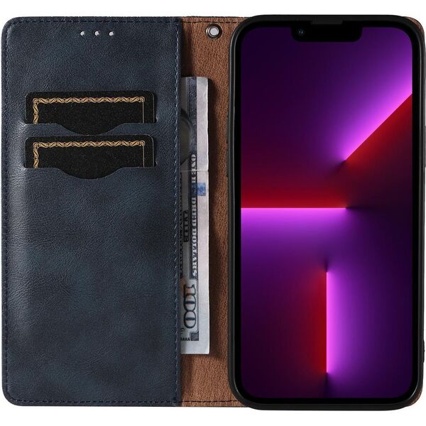Hurtel Magnet Strap Case etui iPhone 14 Pro pokrowiec z klapką portfel mini smycz podstawka niebieskie 12718355 9145576263617