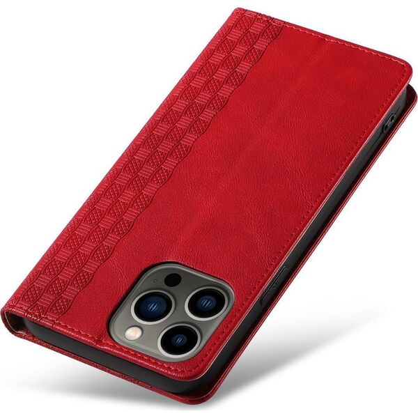 Hurtel Magnet Strap Case etui iPhone 14 Pro Max pokrowiec z klapką portfel mini smycz podstawka czerwone 12718356 9145576263662