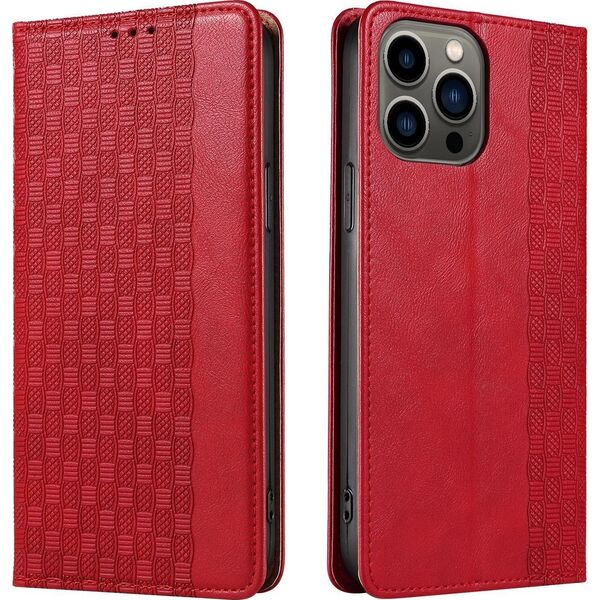 Hurtel Magnet Strap Case etui iPhone 14 Pro Max pokrowiec z klapką portfel mini smycz podstawka czerwone 12718356 9145576263662