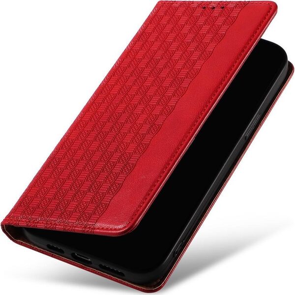 Hurtel Magnet Strap Case etui iPhone 14 Pro Max pokrowiec z klapką portfel mini smycz podstawka czerwone 12718356 9145576263662