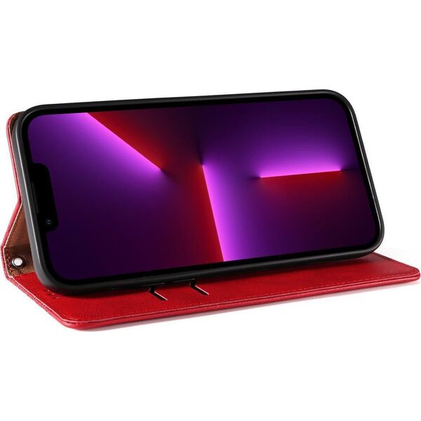 Hurtel Magnet Strap Case etui iPhone 14 Pro Max pokrowiec z klapką portfel mini smycz podstawka czerwone 12718356 9145576263662