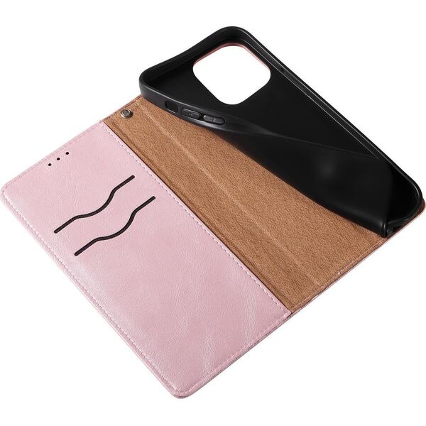 Hurtel Magnet Strap Case etui iPhone 14 Pro Max pokrowiec z klapką portfel mini smycz podstawka różowe 12718357 9145576263679