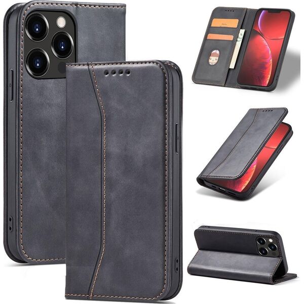 Hurtel Magnet Fancy Case etui iPhone 14 pokrowiec z klapką portfel podstawka czarne 12718358 9145576263723