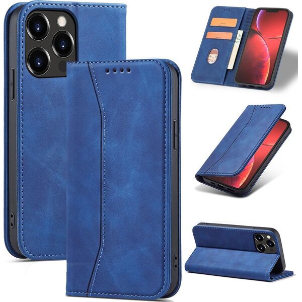 Hurtel Magnet Fancy Case etui iPhone 14 pokrowiec z klapką portfel podstawka niebieskie 12718362 9145576263730