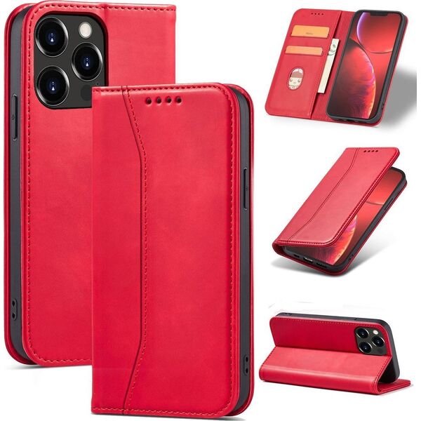 Hurtel Magnet Fancy Case etui iPhone 14 Pro pokrowiec z klapką portfel podstawka czerwone 12718370 9145576263808